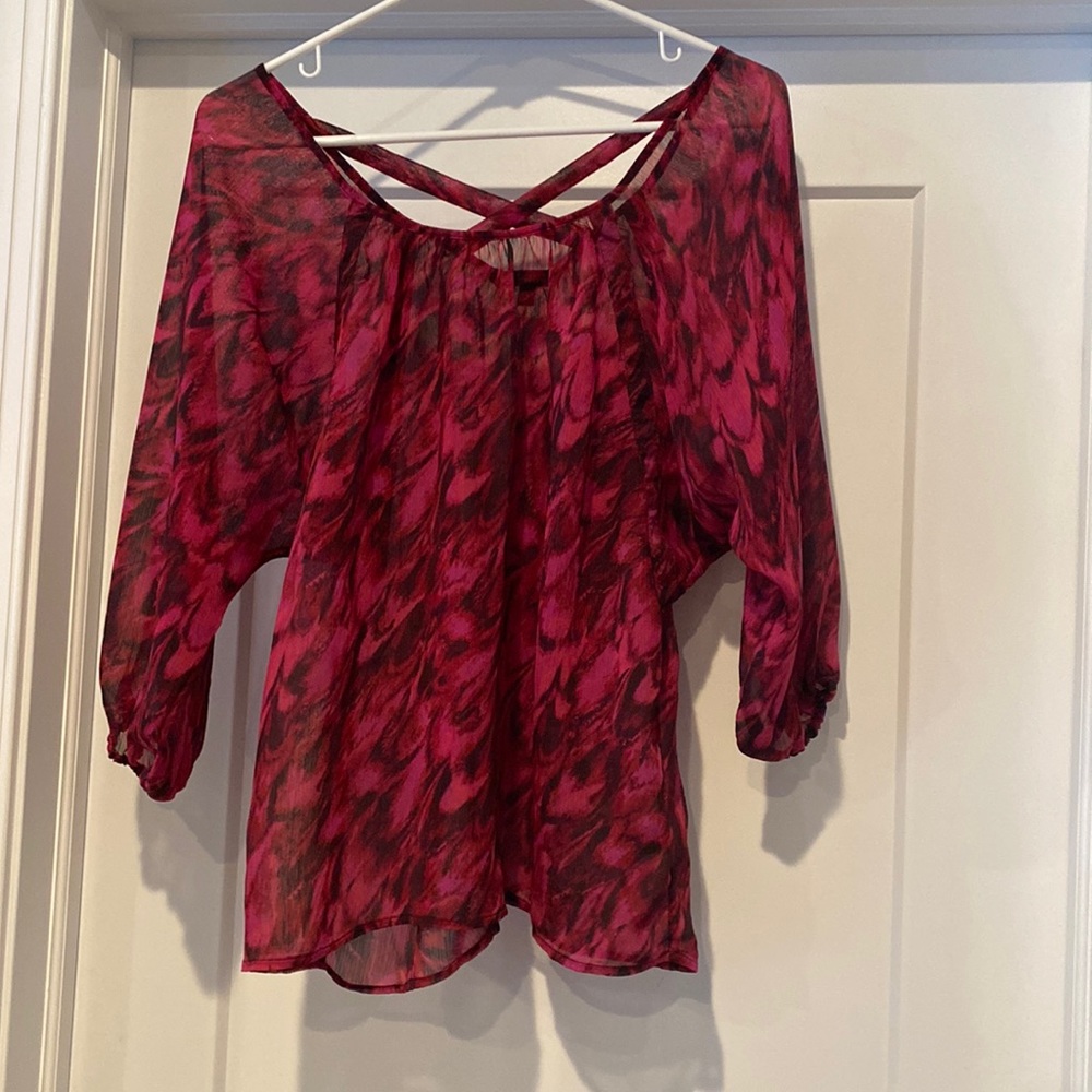 Criss crossed back blouse